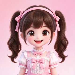 我在AI甜美可爱人设甜甜的卡通头像